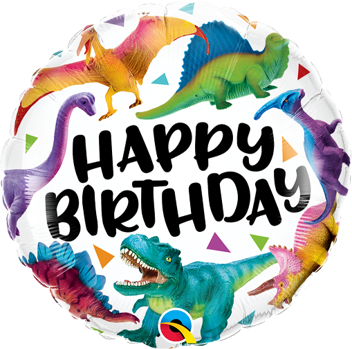 18" (46 cm) Happy Birthday Dinosaurier