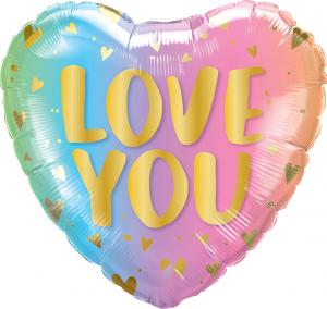 18" Love You Pastel Ombre & Hearts