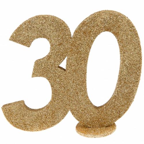 Glitterdekoration Guld 30 År