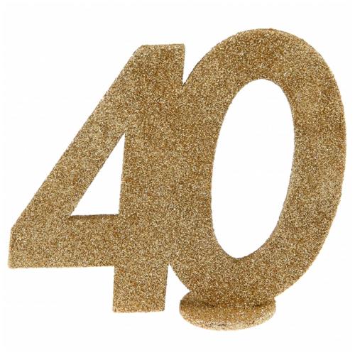 Glitterdekoration Guld 40 År