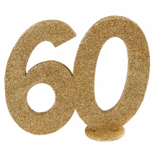 Glitterdekoration Guld 60 År
