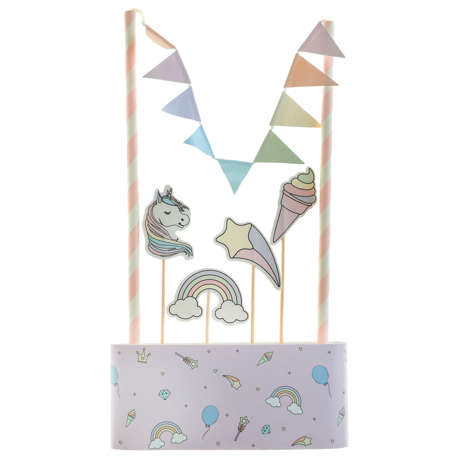 Rosa Unicorn Tårtdekoration