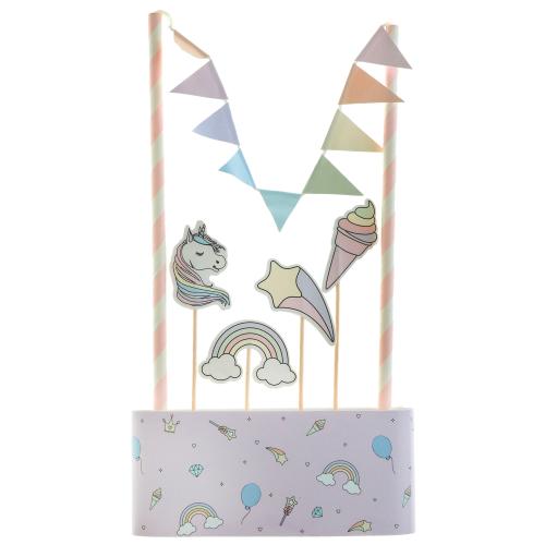 Rosa Unicorn Tårtdekoration