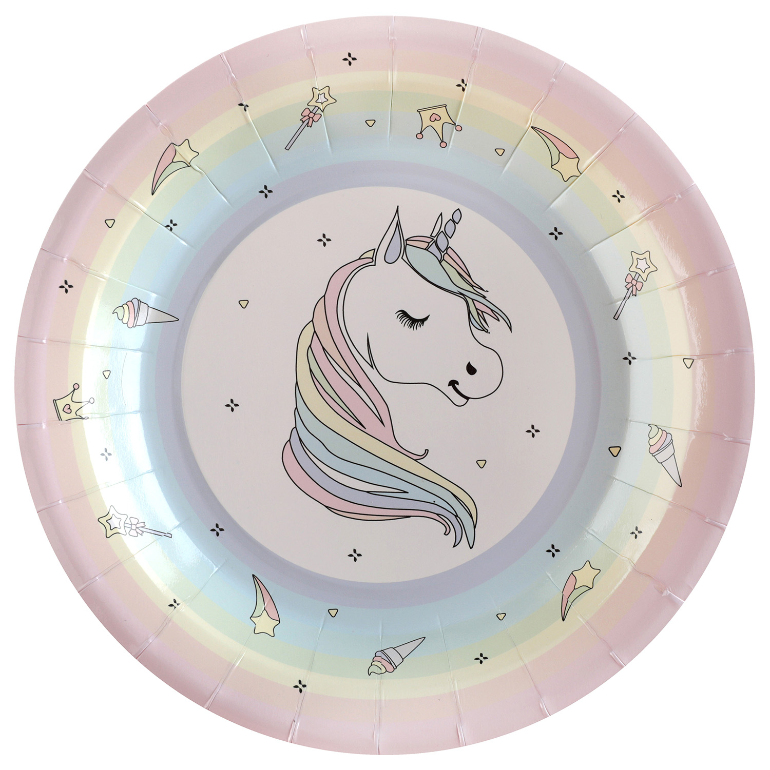 Rosa Unicorn Tallrik