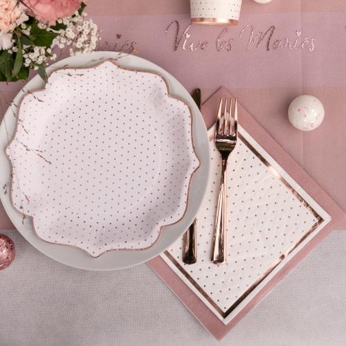 Rosékant Prickar - Papperstallrik