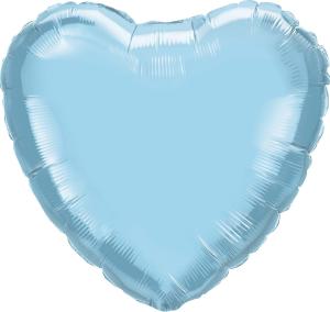 18" (46 cm) Hjärta Pärlemo Ljusblå