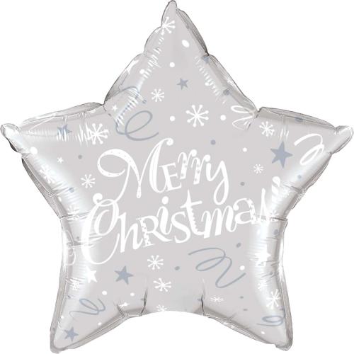 51cm Merry Christmas Star Silver