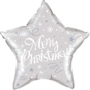 20" (51 cm) Merry Christmas Star Silver