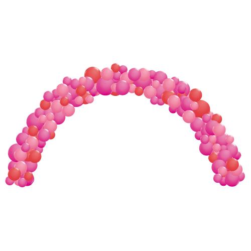 Organisk ballongbåge 11m Rosaröd - INOMHUS