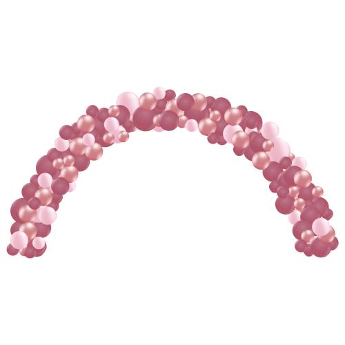 Organisk Ballongbåge 11m Rosa - INOMHUS