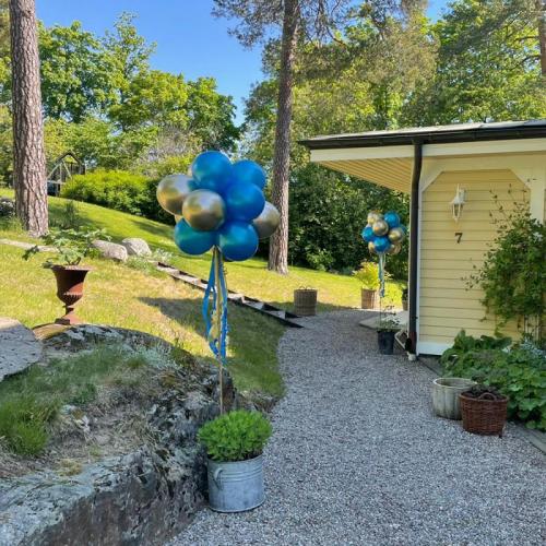 Ballongboll på bambupinne (för kruka, gräsmatta etc)