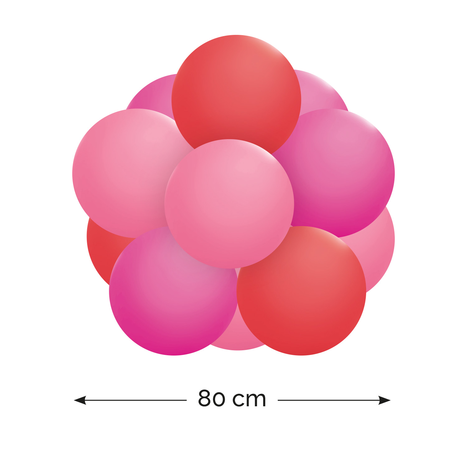 Ballongboll 80 cm Rosaröd
