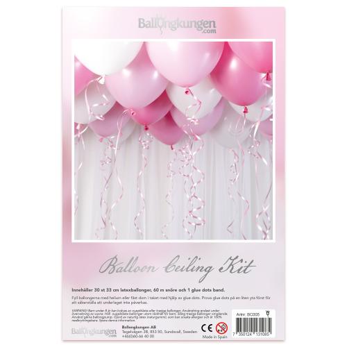 Balloon Ceiling Kit Rosa/Vit