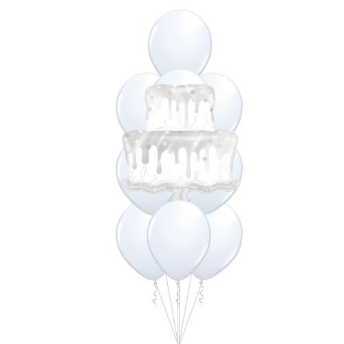 Bukett 111 - 10st 28cm latex, 1st folie shape