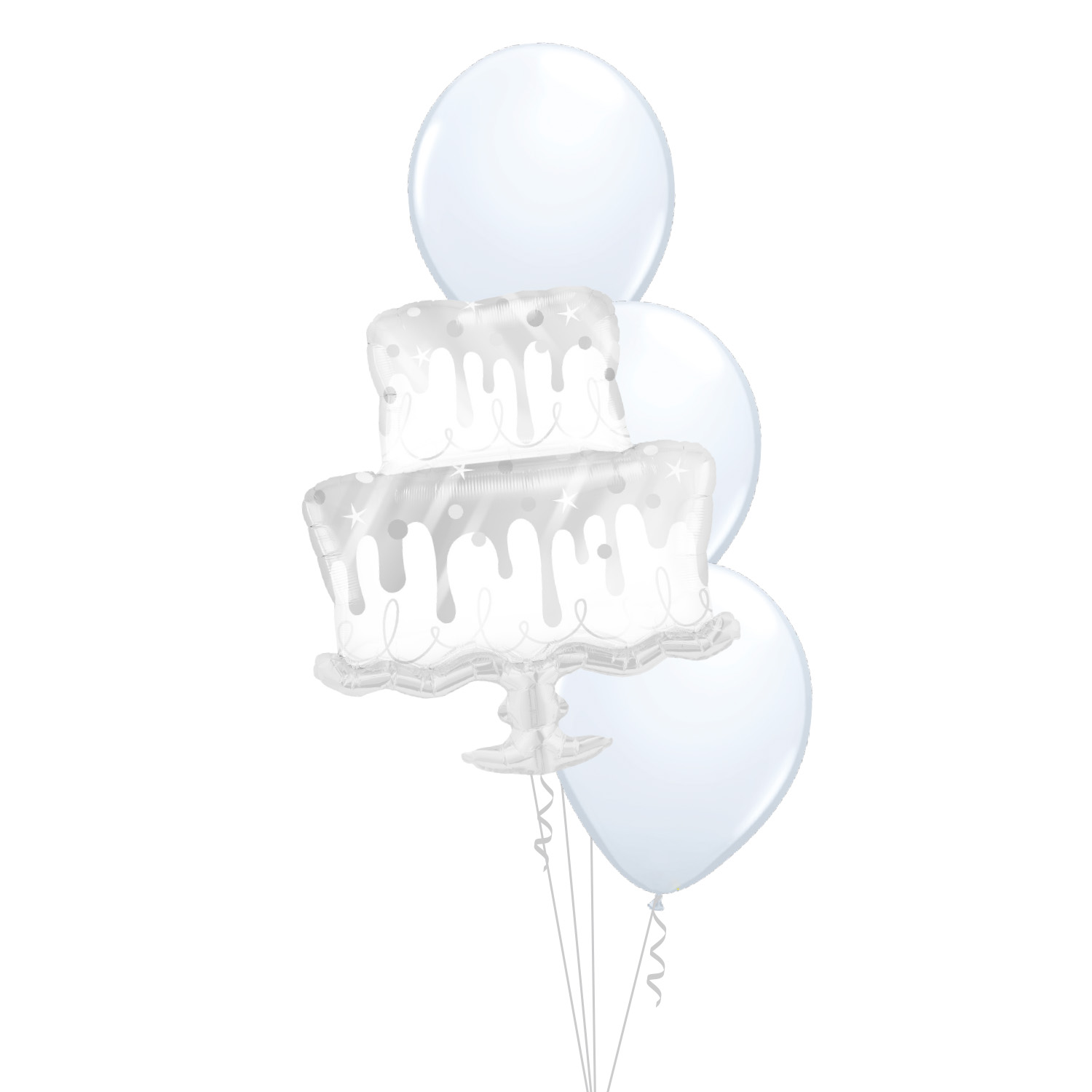 Ballongbukett 402 - 3st 28cm ballonger & en folieballong