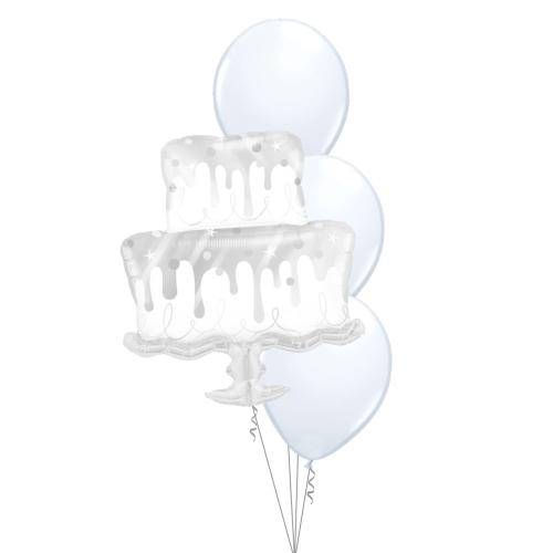 Bukett 405 - 3st 28cm latex, 1st folie shape