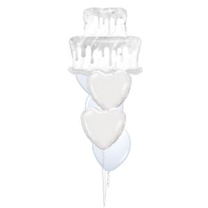 Bukett 602 - 3st 28cm latex, 2st standard folie, 1st folie shape