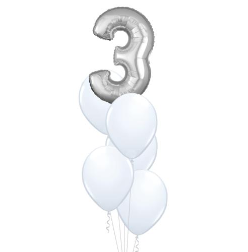 Bukett 606 - 5st 28cm latex, 1st siffra/shape