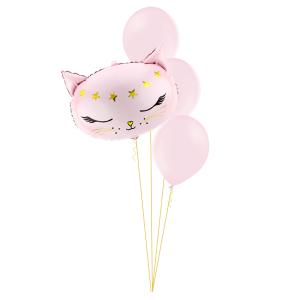 Ballongbukett Rosa Katt