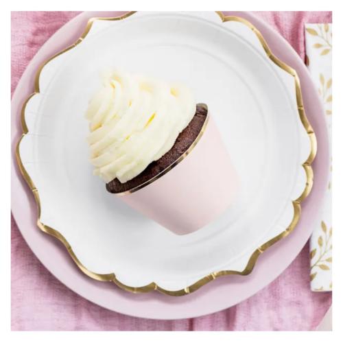 Cupcake wrappers 6st Rosa och Guld