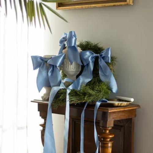 Satinband 38mm Dimblå