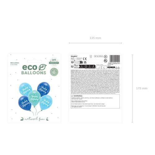 26 cm Latexballonger mix Happy Birthday 5st