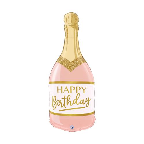 81cm Rosa Bubbelflaska Födelsedag - M