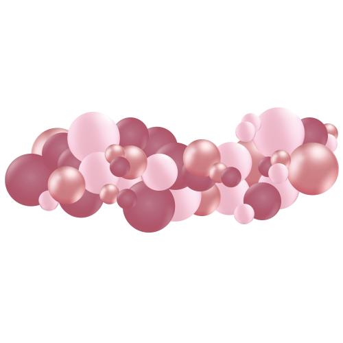Organisk ballonggirlang Rosa (1,5 m)