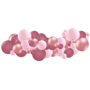 Organisk ballonggirlang Rosa (3 m)
