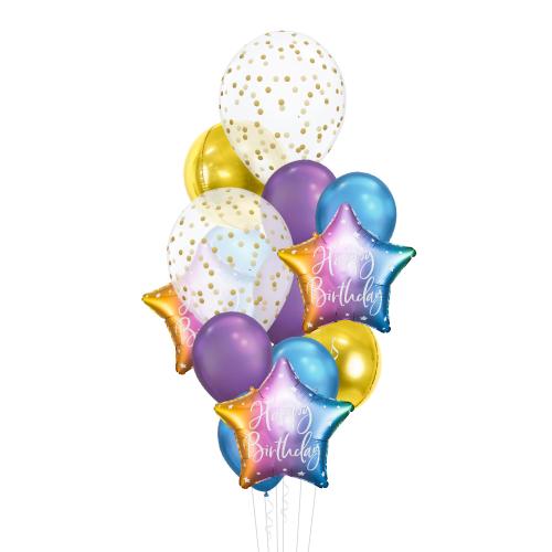 Happy Birthday Ombré - Mixbukett Mellan