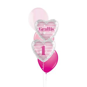Grattis Rosa Hjärta - 1 år