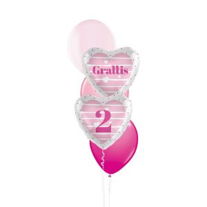 Grattis Rosa Hjärta - 2 år