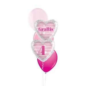 Grattis Rosa Hjärta - 4 år