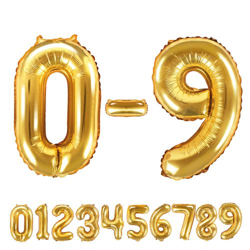 35cm Små Foliesiffror Guld