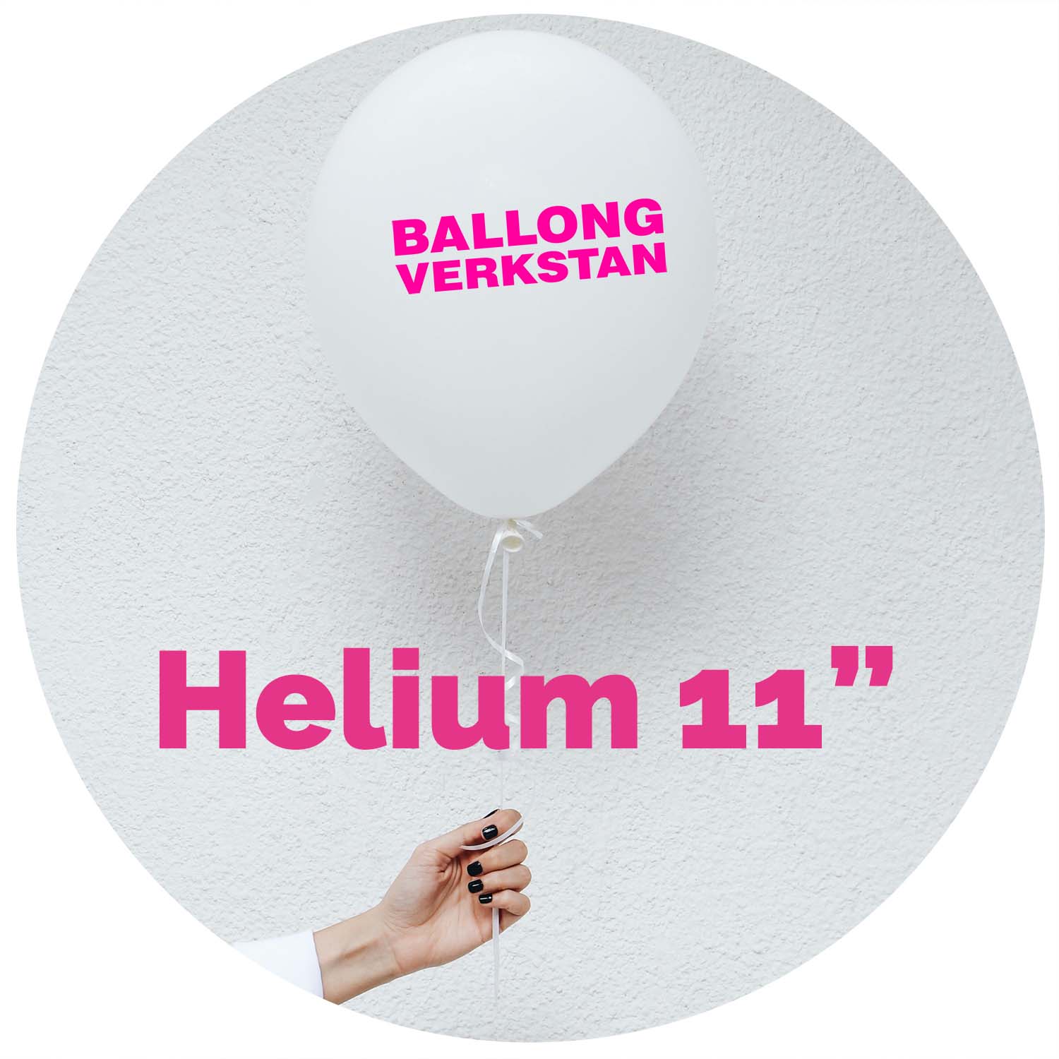 Heliumfylld 11-12" (28-30 cm) latexballong