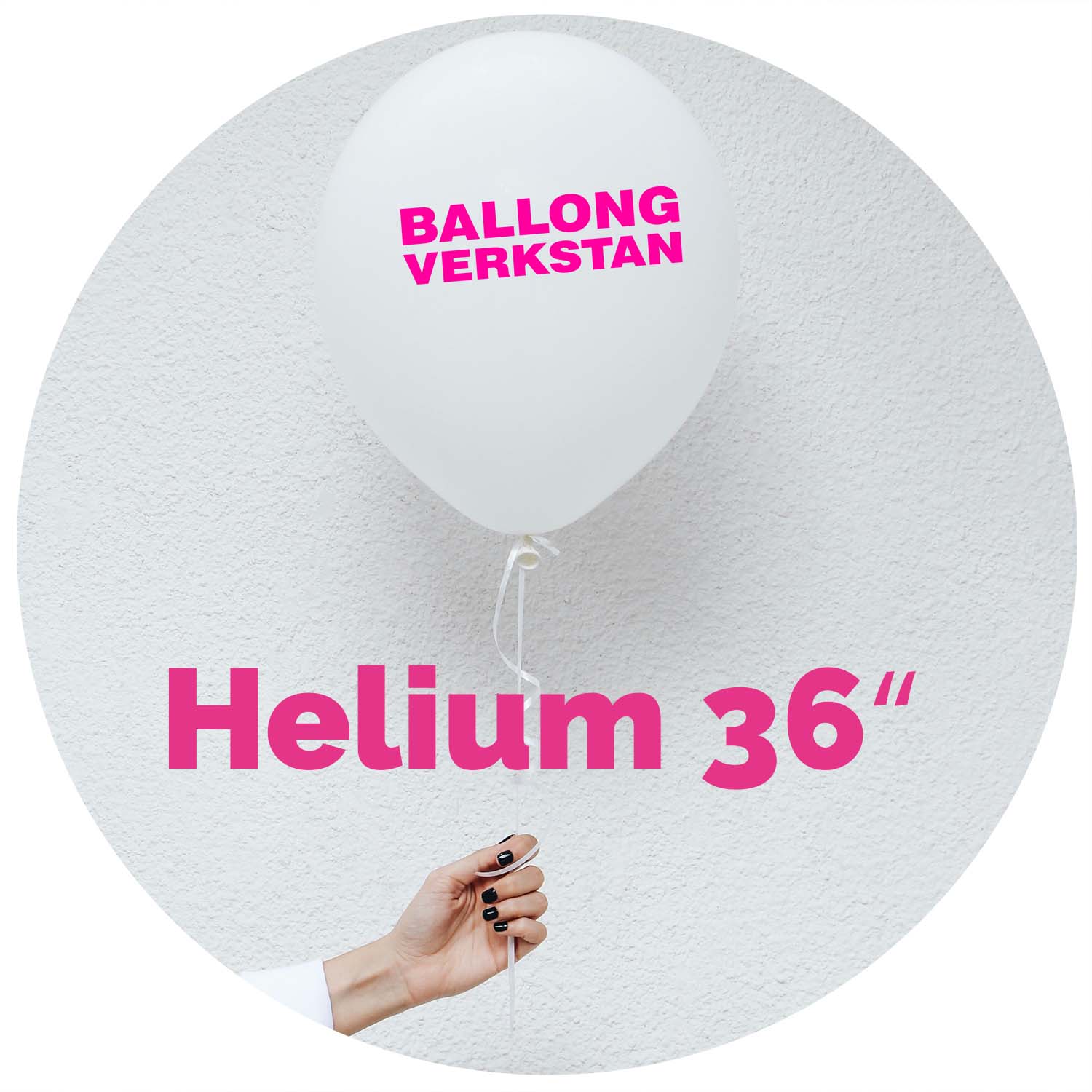 1st heliumfylld 36"-40" (80-90cm) latexballong