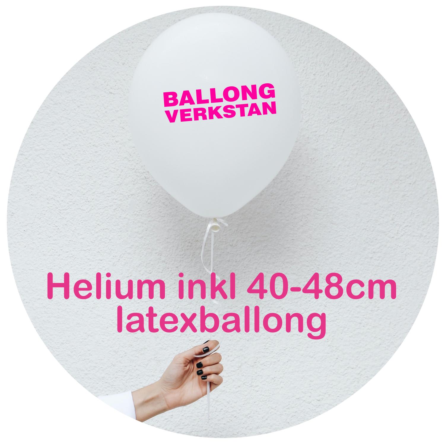 Helium inkl en 16-19" (40-48cm) latexballong