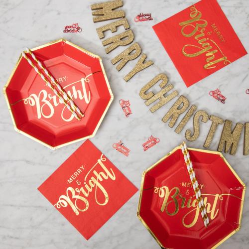 Papperstallrik Merry & Bright