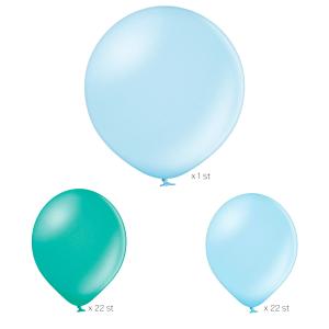 Latexballonger till Ballongpelare DIY Grön & Blå