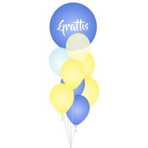 Grattis Blå & Gul - Bukett 903