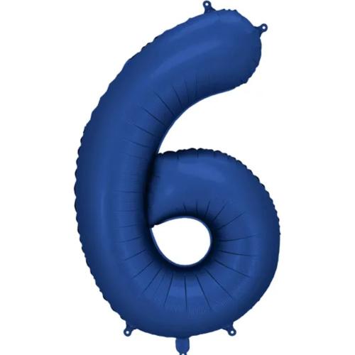 86cm Navy Blå Siffra 6 - XL