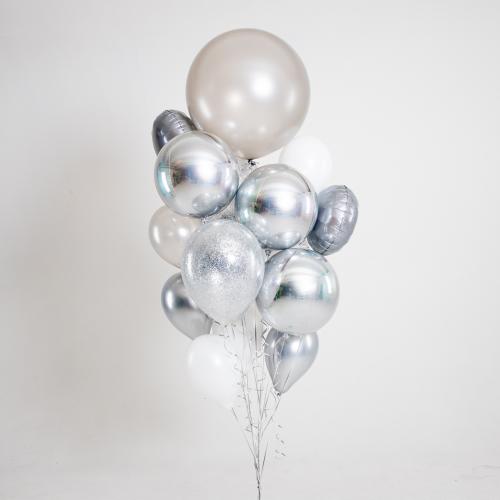 Mixbukett Stor - 2st 40cm konfetti, 1st 60cm, 1st 40cm, 7st 28cm, 3st 46cm folie, 3st orbz