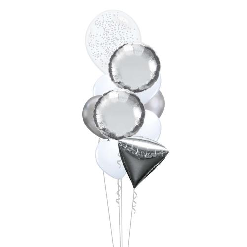 Mixbukett Liten - 1st 40cm konfetti, 6st 28cm, 2st 46cm folie, 1st orbz