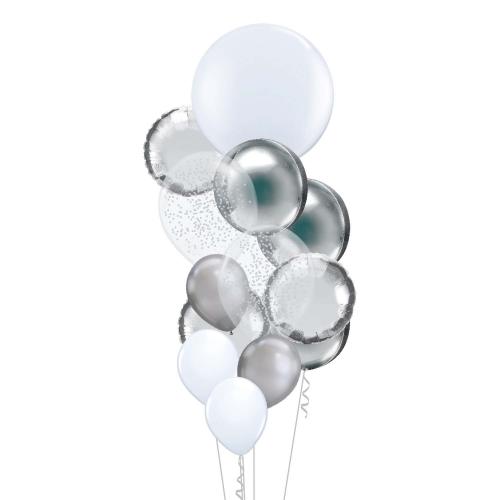 Mixbukett Stor - 2st 40cm konfetti, 1st 60cm, 1st 40cm, 7st 28cm, 3st 46cm folie, 3st orbz