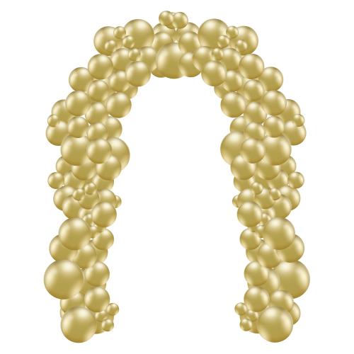 Organisk ballongbåge Glossy Gold (6 m)