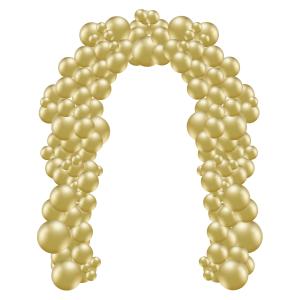 Organisk ballongbåge Glossy Gold (6 m)