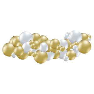 Organisk ballonggirlang Guld & Silver (3 m)