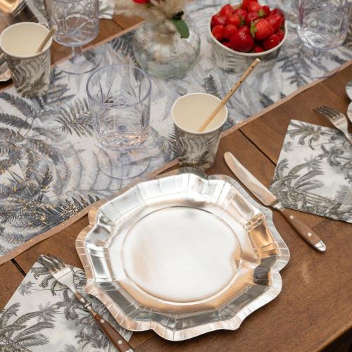 Papperstallrik Vågig Silver 27,5cm