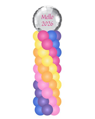 Ballongpelare Mello Folietopp + Text