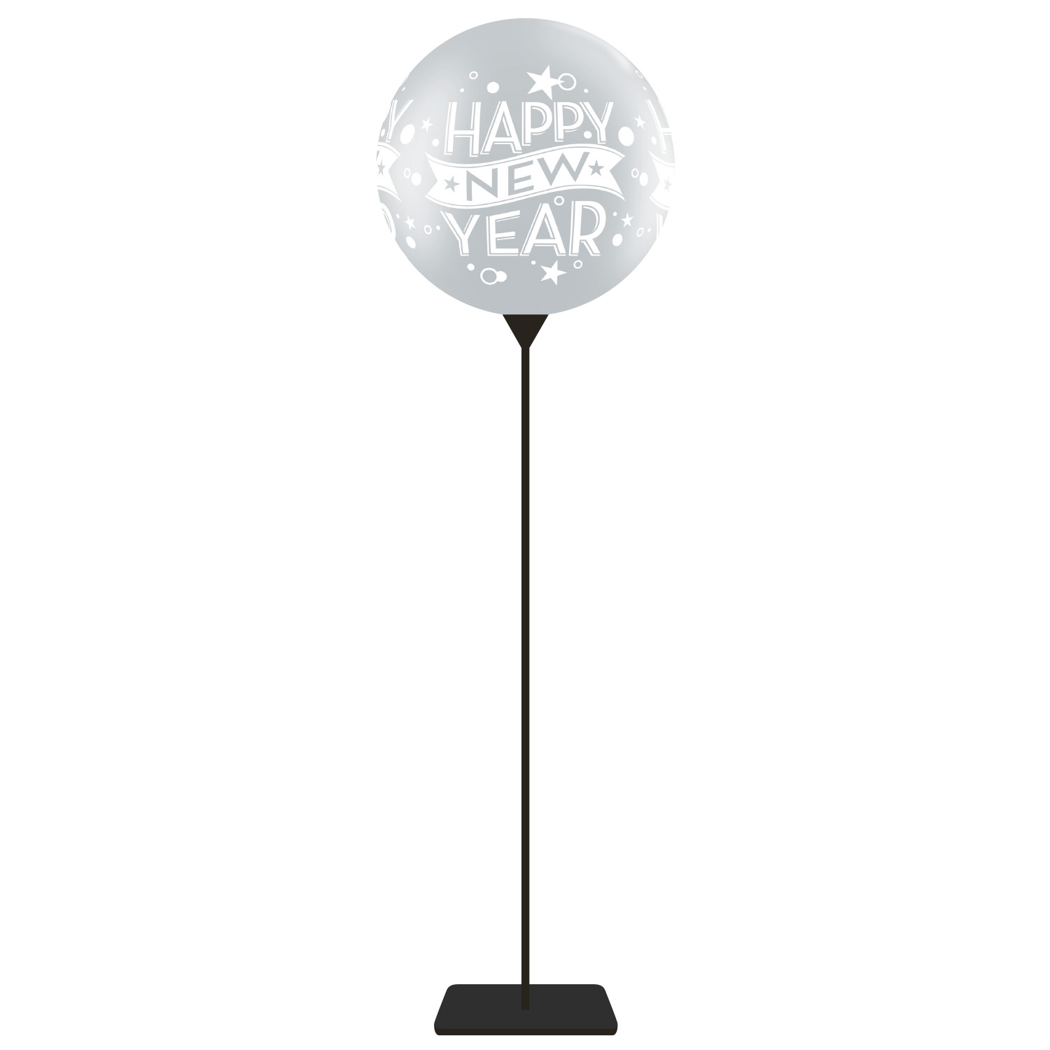 Pampig ballong Happy New Year Silver